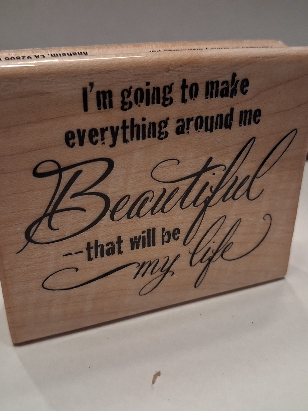 Wooden Inspirational Stamp Block Sign - Natural